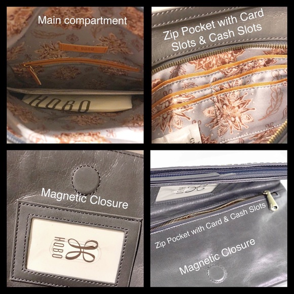 NWT HOBO Zeal Studded Clutch Handbag Graphite Gray - Picture 5 of 8